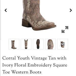 Corral Handcrafted Boots Girls Size 2